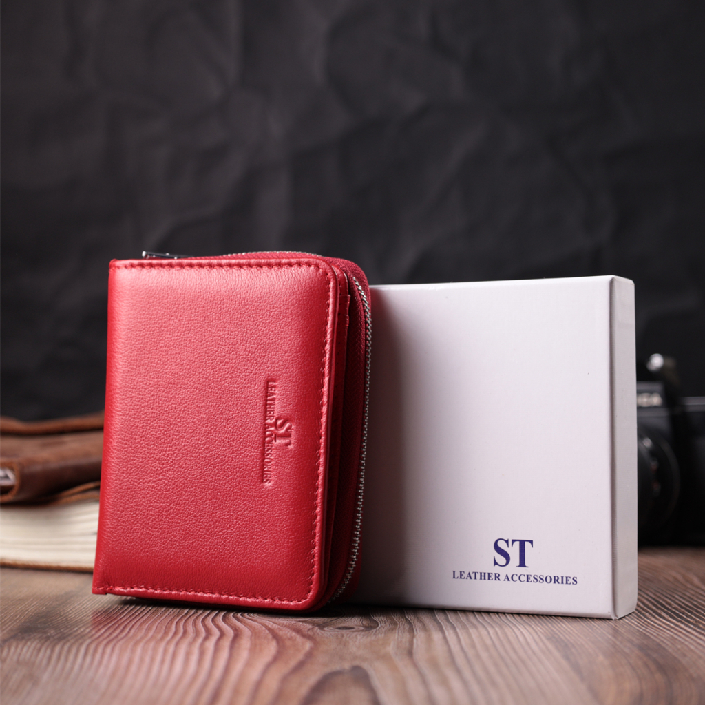 Гаманець ST Leather З натуральної шкіри Червоний (22552) - зображення 10