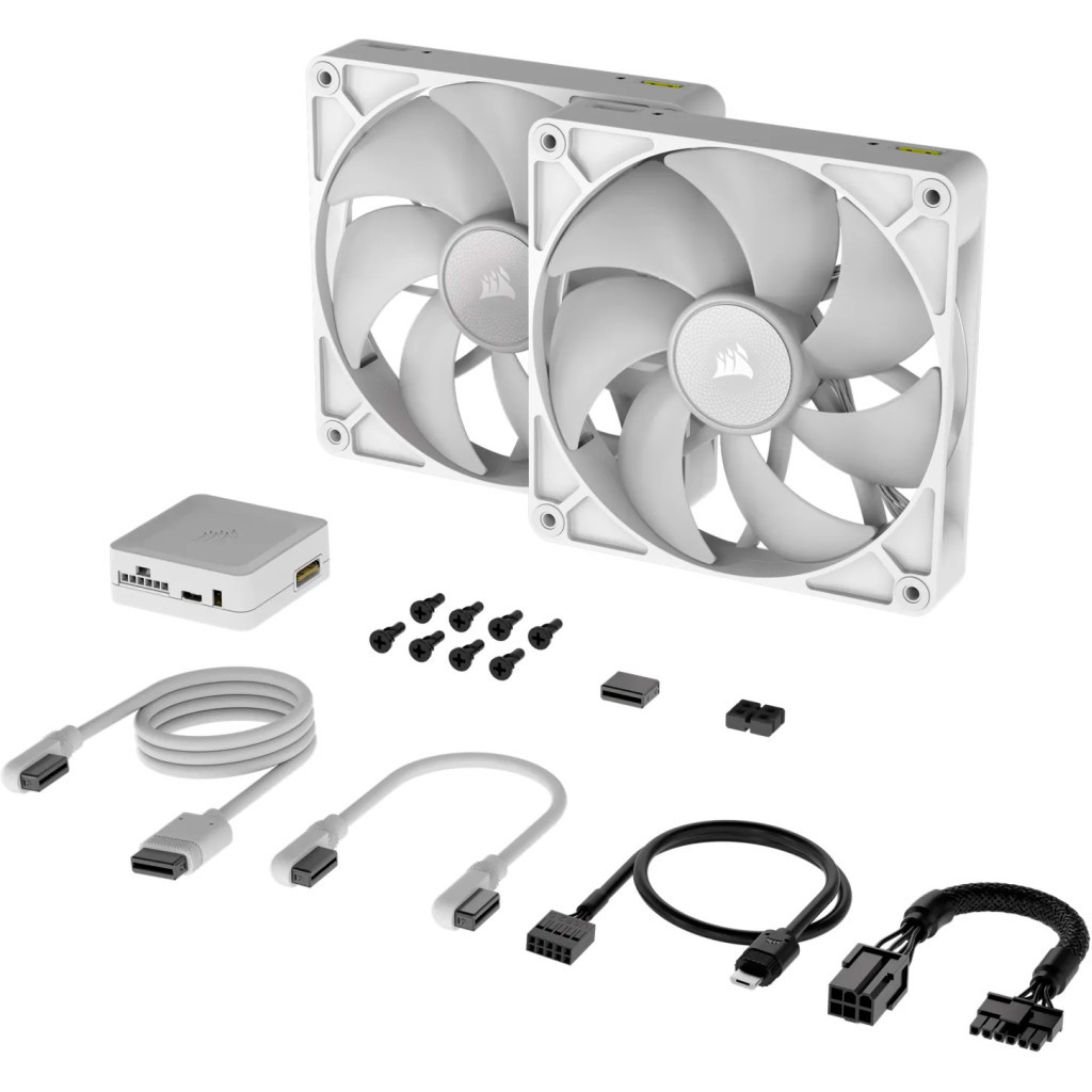 Кулер до корпусу Corsair iCUE Link RX140 RGB PWM White Dual Pack (CO-9051024-WW) - зображення 3