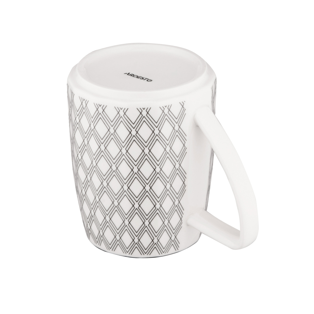 Чашка Ardesto Lamberto, 360мл, порцеляна, біло-сіра (AR3049) - зображення 5