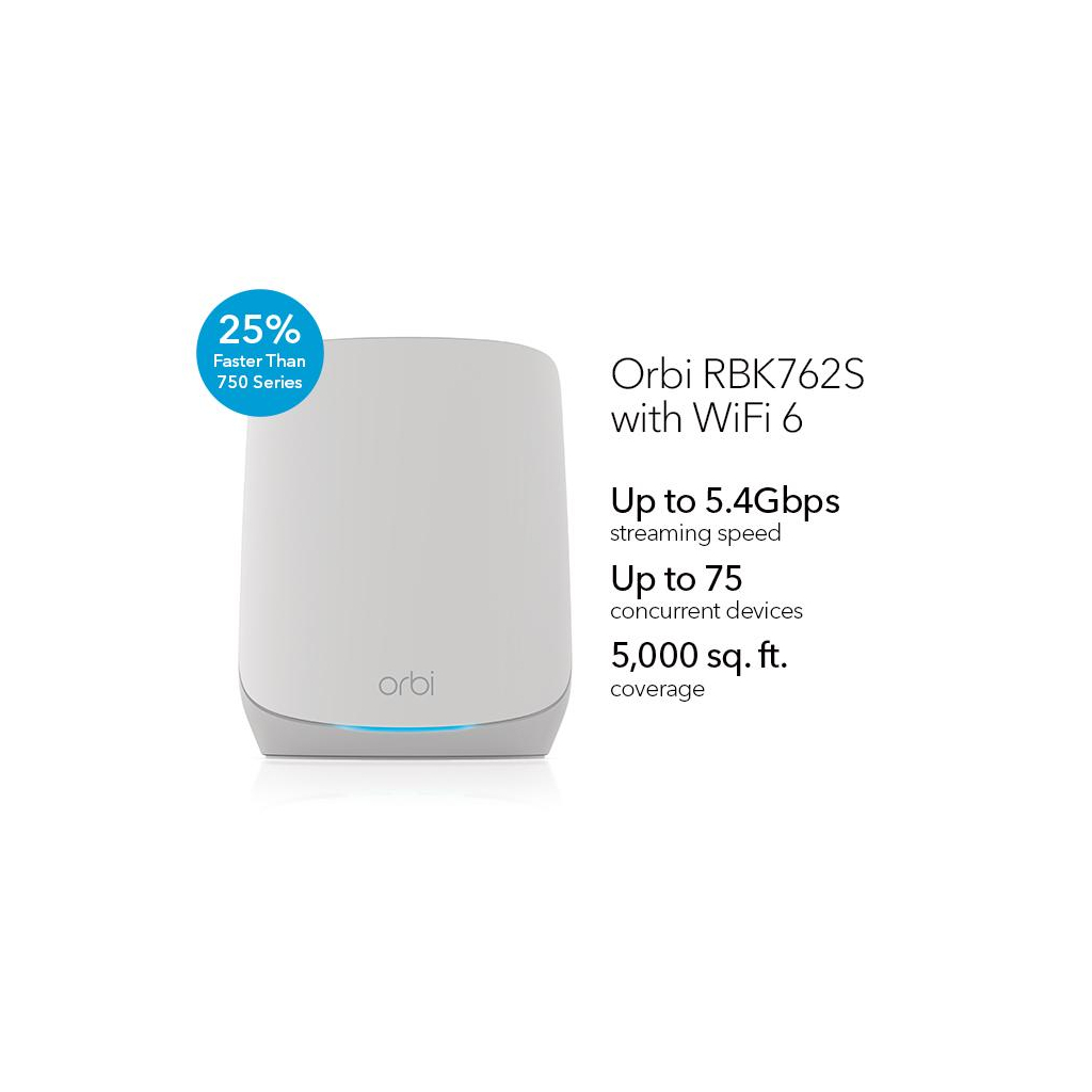 Маршрутизатор Netgear Orbi RBK762S (RBK762S-100EUS) - зображення 3