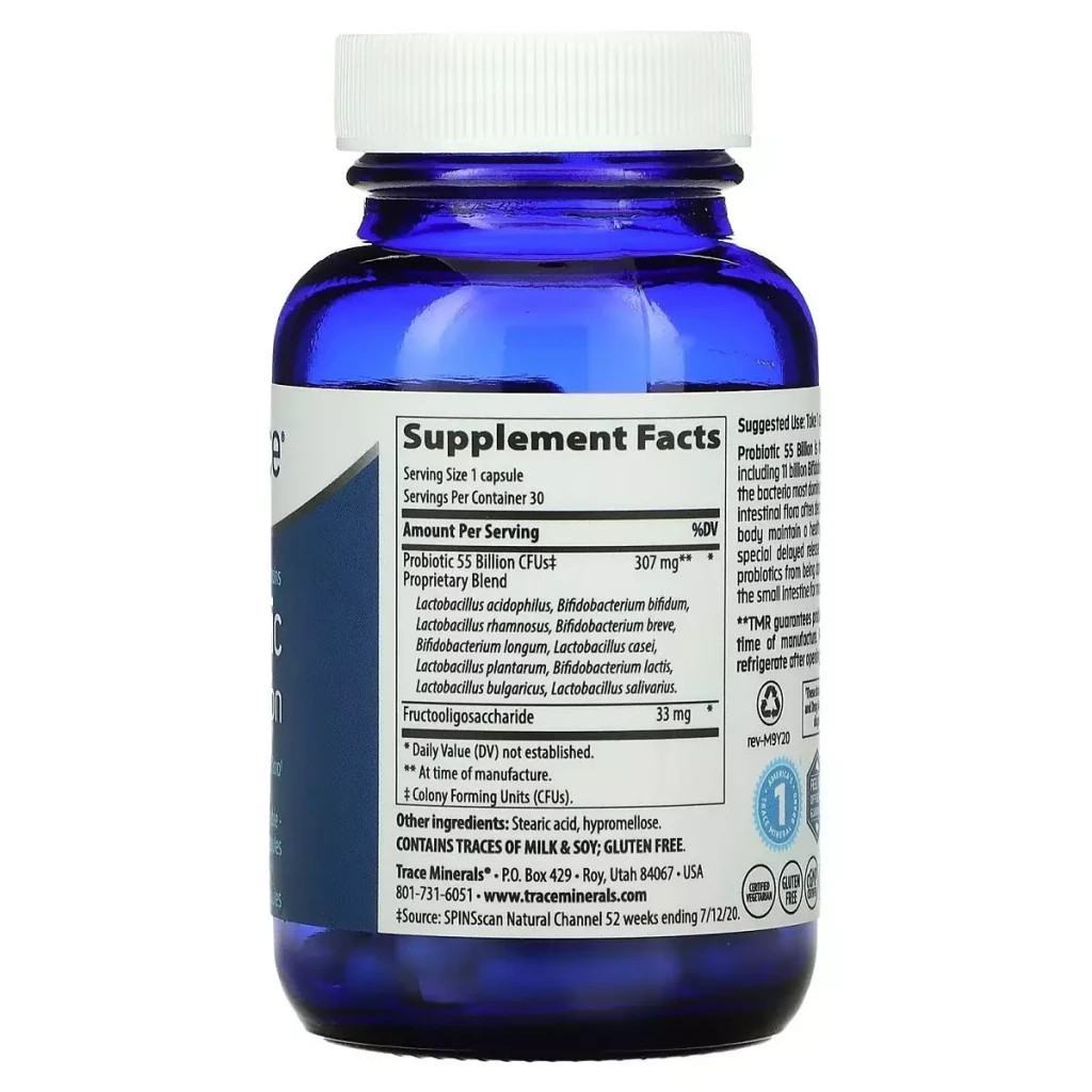 Пробіотики Trace Minerals Пробіотик, 55 мільярдів, Probiotic, 30 капсул (TMR-00212) - зображення 2
