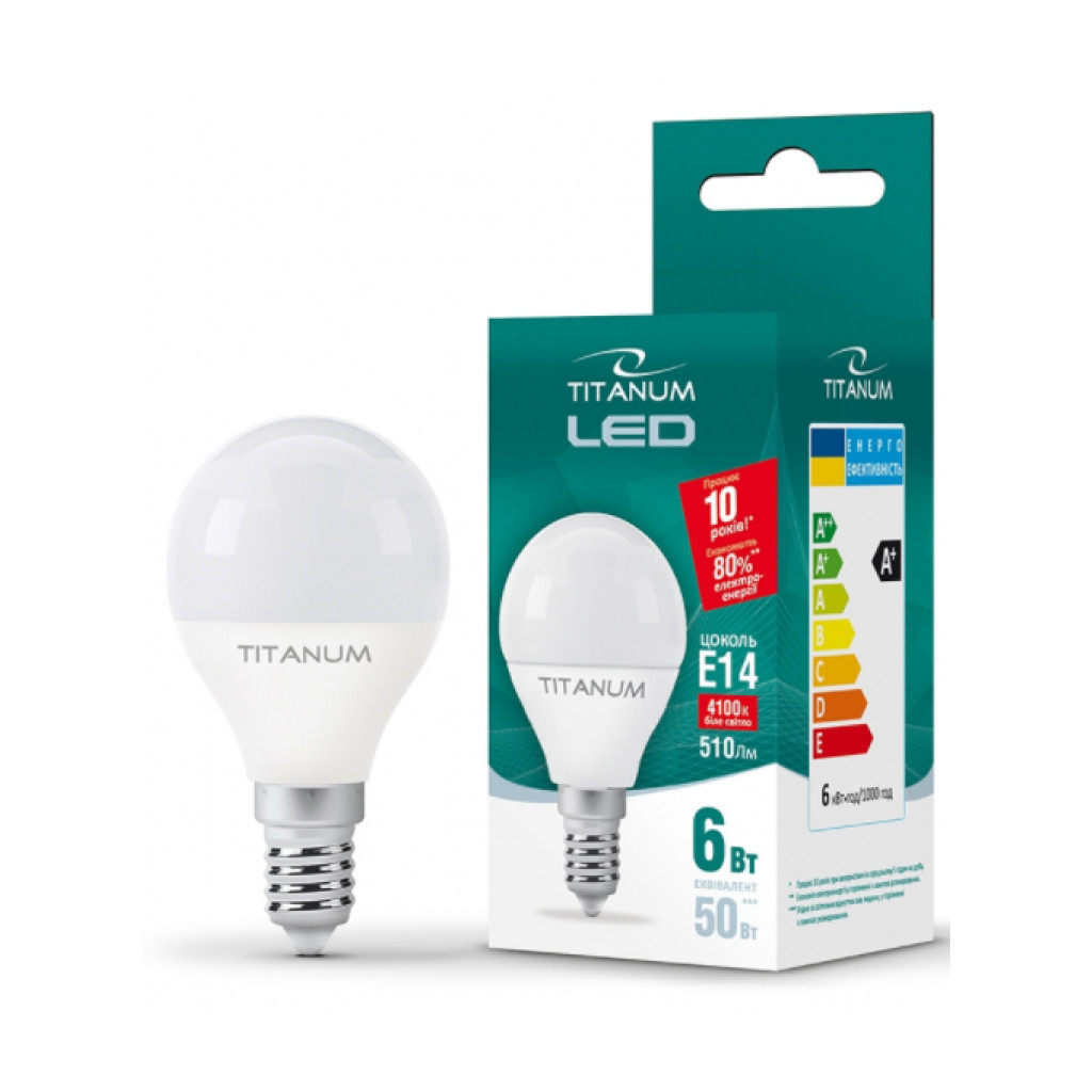 Лампочка TITANUM G45 6W E14 4100K 220V (TLG4506144) - зображення 2