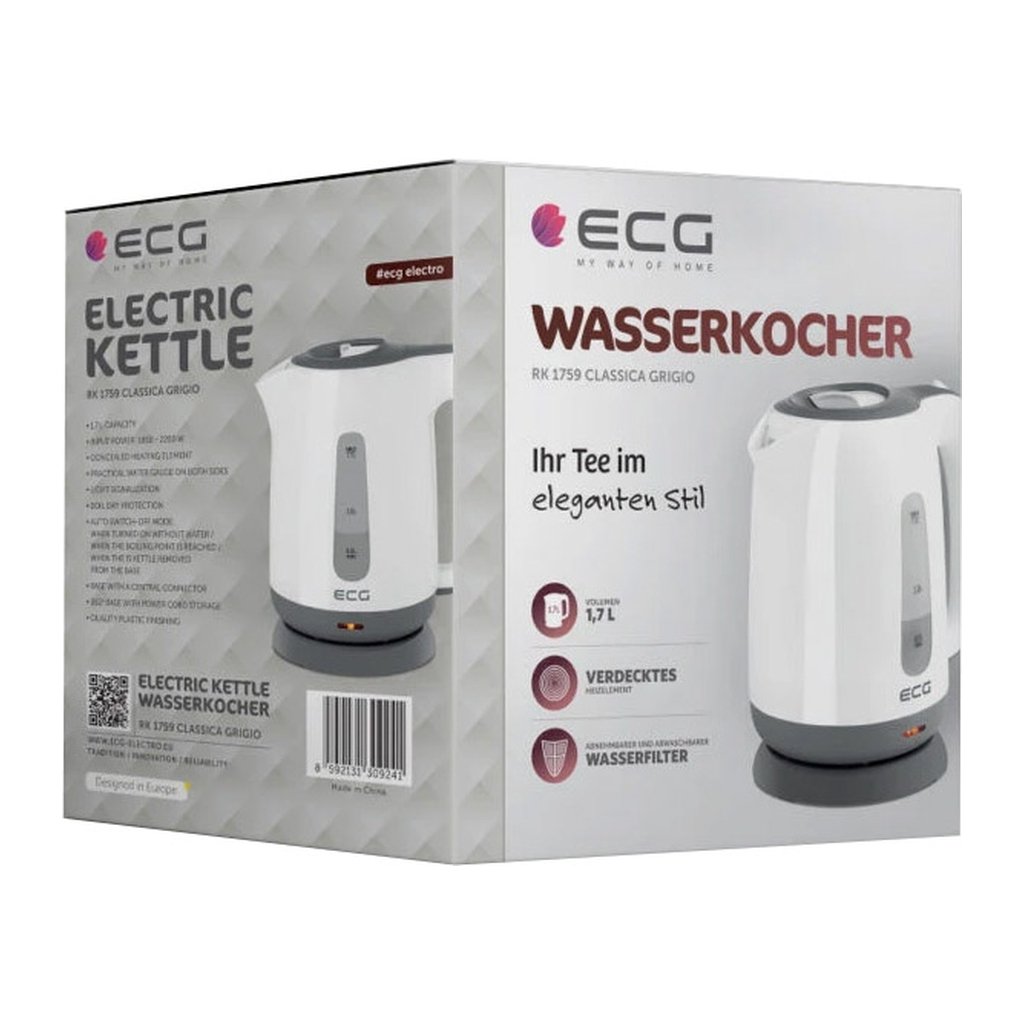 Електрочайник ECG RK 1759 Classica Grigio - зображення 9