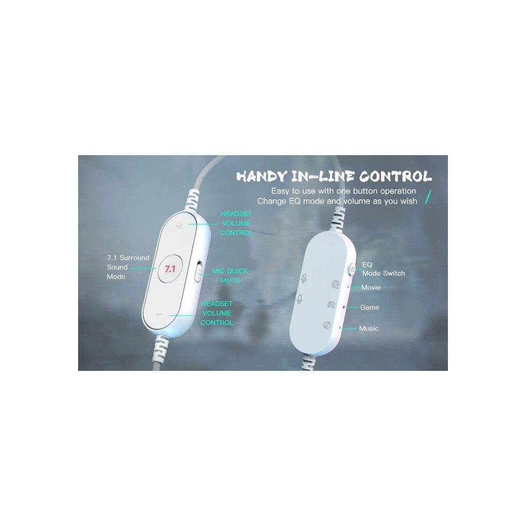 Навушники Fifine H6 RGB 7.1 White (H6W) - зображення 12