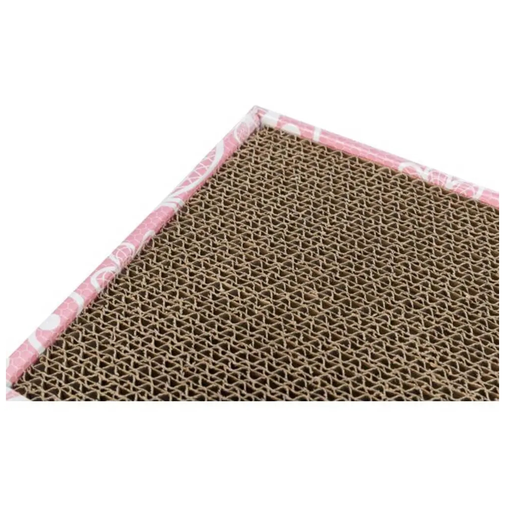 Дряпка (кігтеточка) для котів Trixie картонна з м'ячиками та м'ятою 48×5×25 см (рожева) (4011905480053) - зображення 3