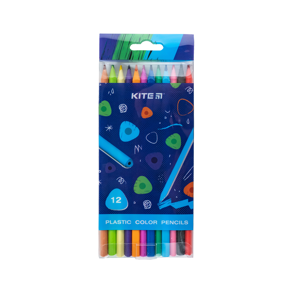 Олівці кольорові Kite Triangle пластикові, 12 кольорів (K24-049-3) - зображення 1