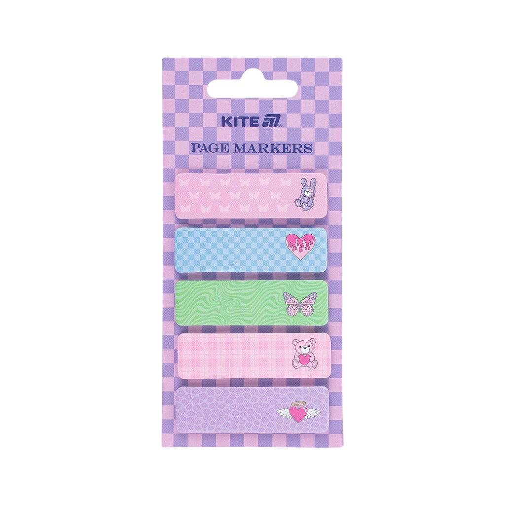 Стікер-закладка Kite паперова з малюнком , 100 шт, 5х15х50 мм, прямокутна (K25-480-2) - зображення 1