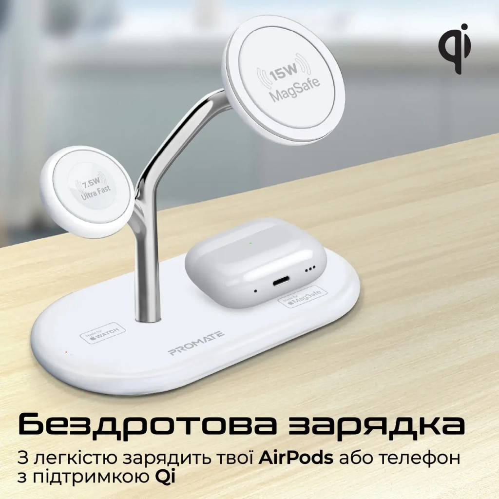 Зарядний пристрій Promate wireless (synergy-pro.white) - зображення 7
