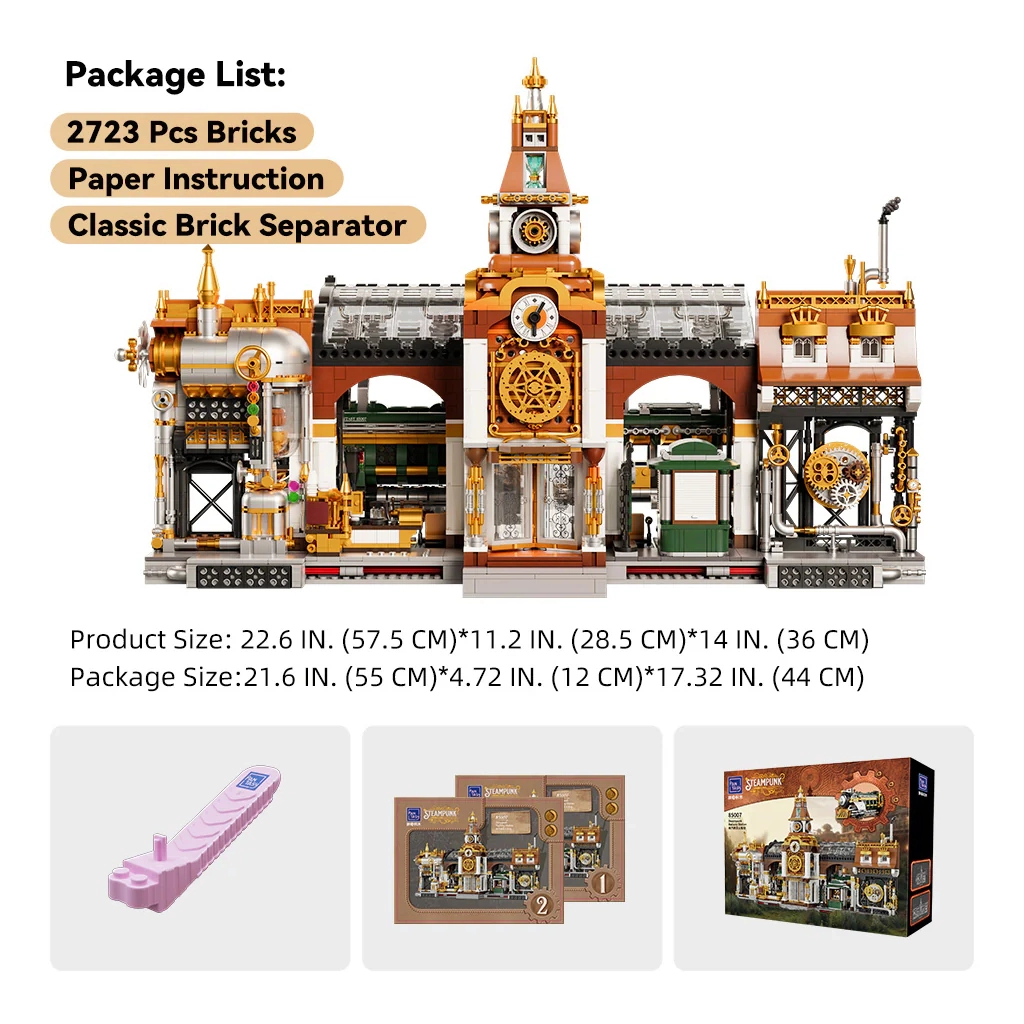 Конструктор Pantasy Original - Steampunk Залізнична станція в стилі стімпанк (85007) - зображення 5