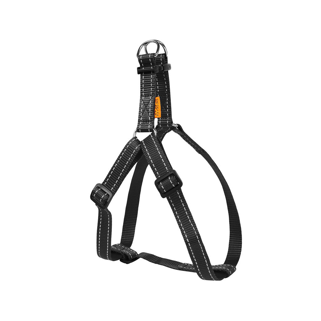 Шлея для собак Dog Extreme з нейлону регульована Ш 20 мм В:50-80 см чорна (06671) - зображення 2