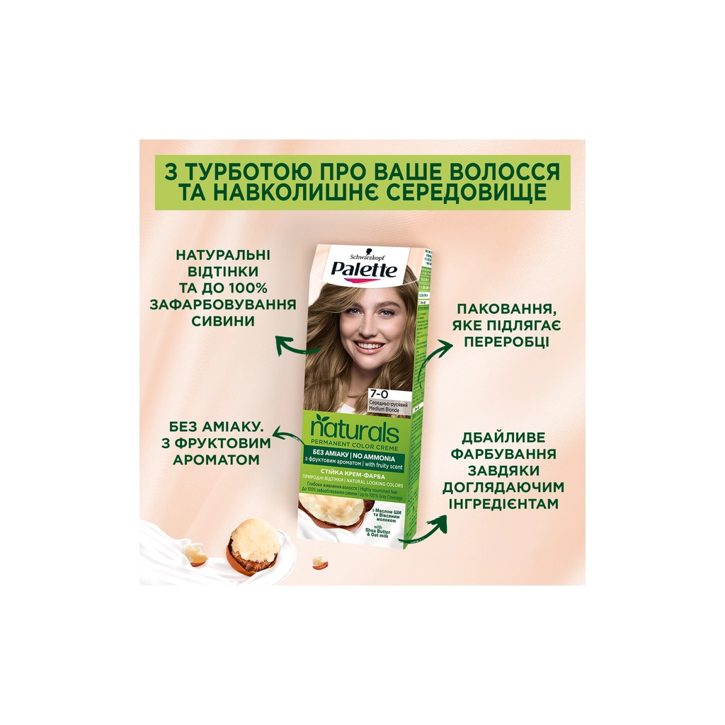 Фарба для волосся Palette Naturals без аммиака 9-1 Холодний світло-русявий (9000101206630) - зображення 3