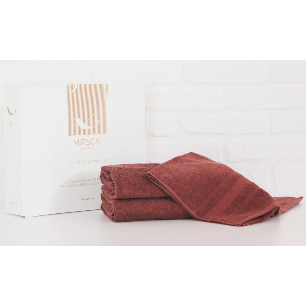 Рушник MirSon набір банний 5071 Elite SoftNess Brown 50х90, 70х140, 100х15 (2200003960914) - зображення 1