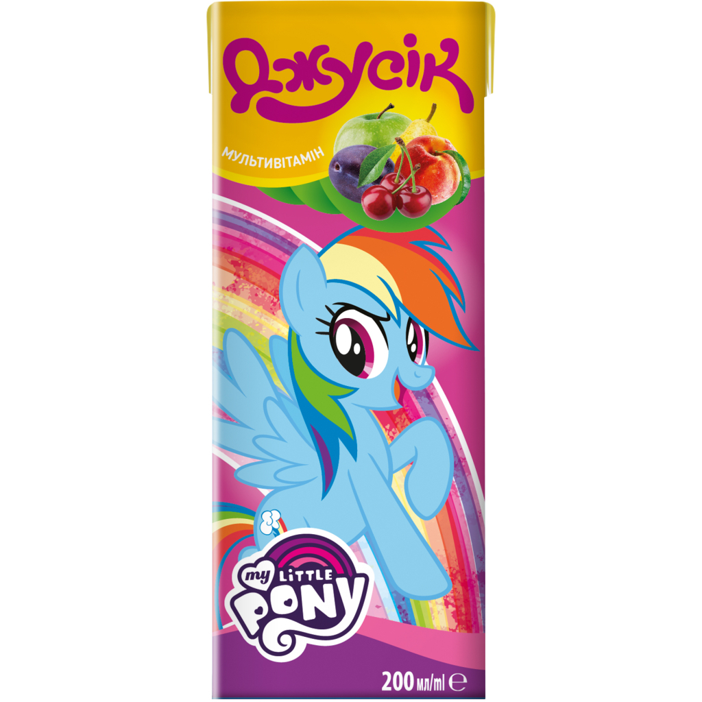 Сік дитячий Джусік Поні-Трансформери Мультивітамінний нектар з м'якоттю 200 мл (4820016252745) - изображение 1