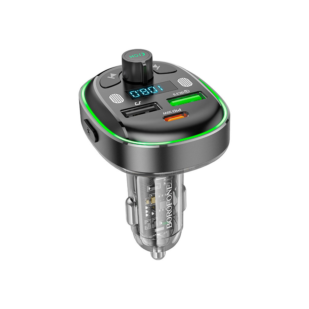 FM модулятор BOROFONE BC47, Gray, Box - зображення 1