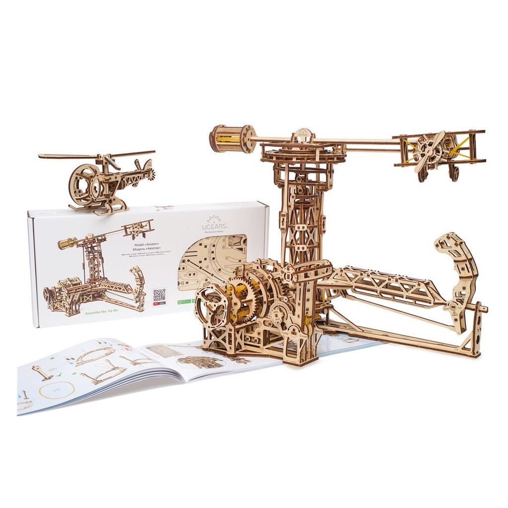 Збірна модель Ugears механічний Авіатор (70053) - зображення 12
