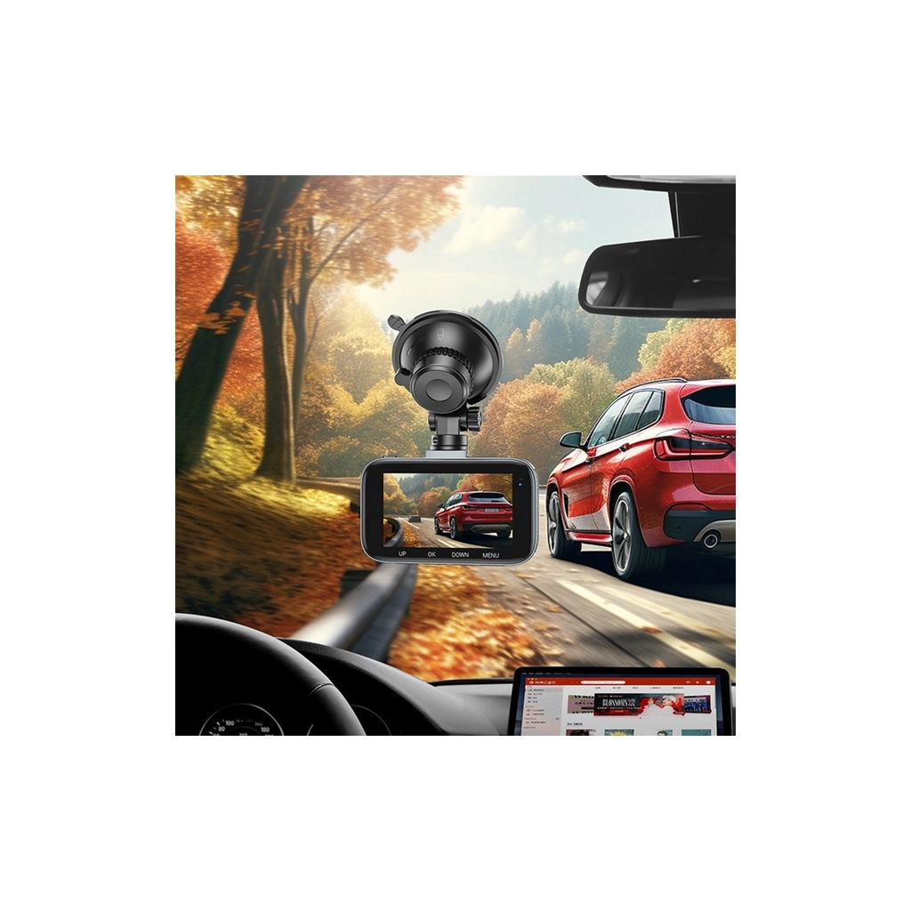 Відеореєстратор HOCO DV6 Driving recorder with 3-inch display(with rear camera) (6942007619745) - зображення 5