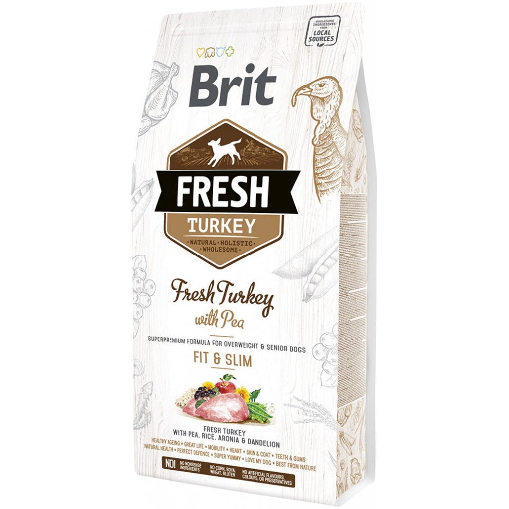 Сухий корм для собак Brit Fresh Turkey/Pea Light Fit and Slim Adult 2.5 кг (8595602530809) - зображення 1