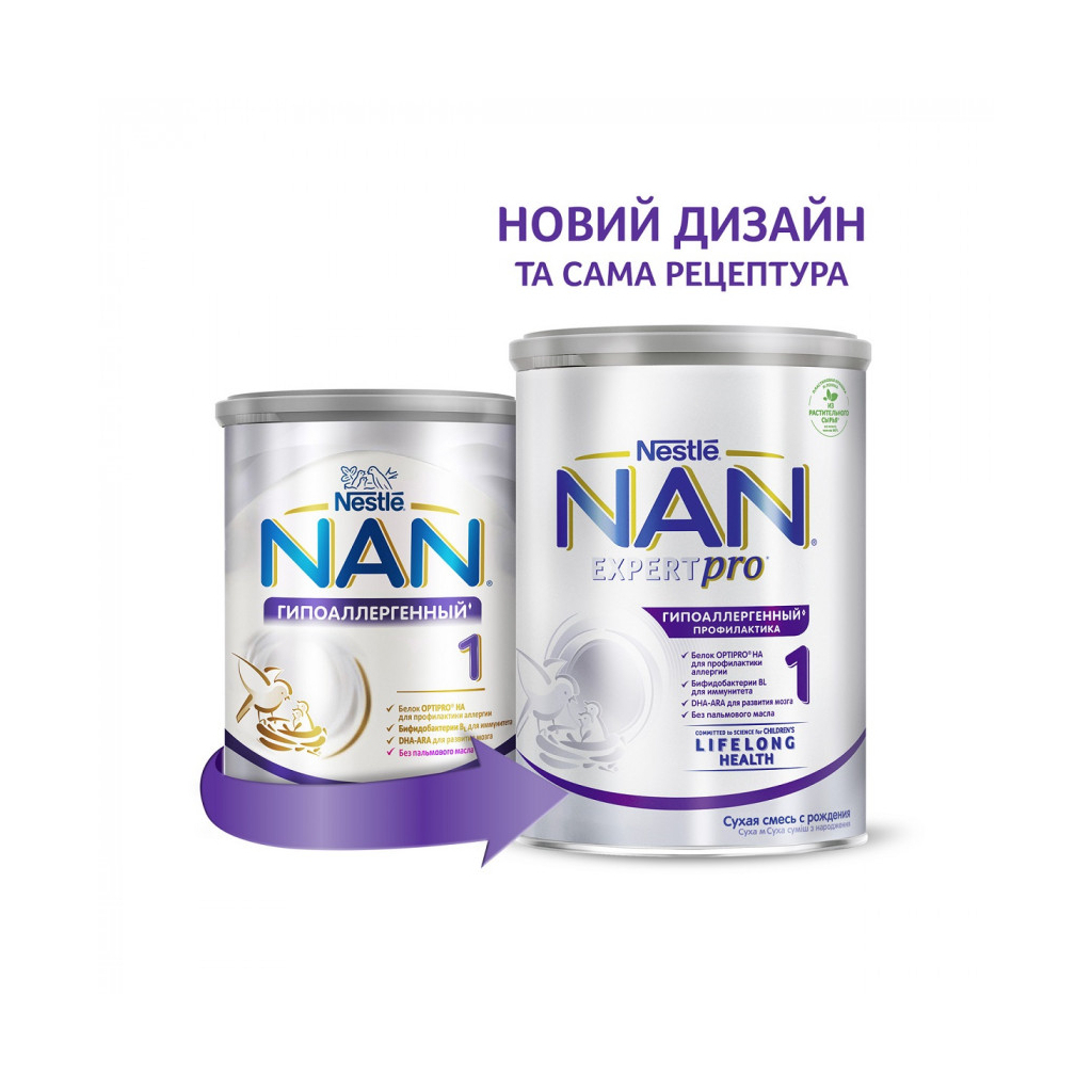 Дитяча суміш Nestle NAN 1 Гіпоалергенний +0 міс. 400 г (7613031251728) - зображення 2