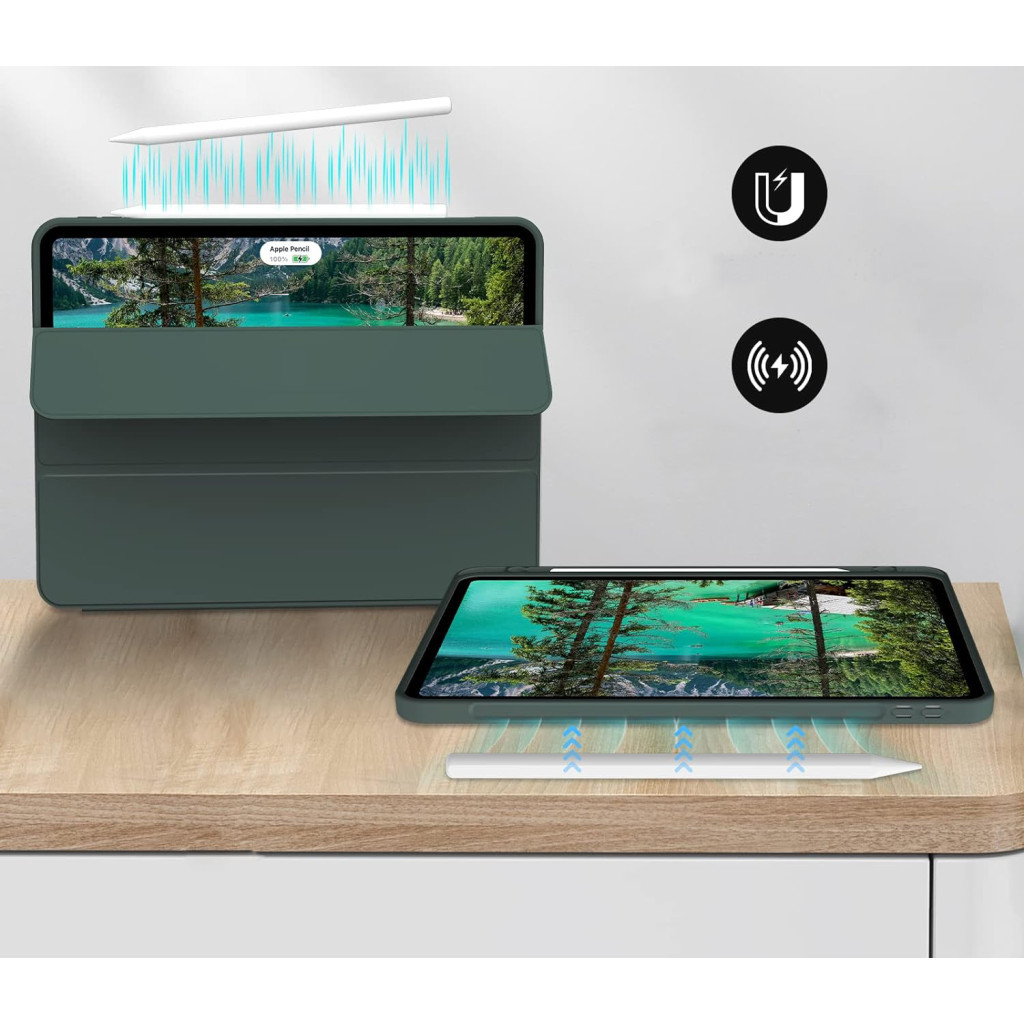 Чохол до планшета BeCover Tri Fold Hard TPU Apple iPad Pro 11 2020/2021/2022 Dark Green (711110) - зображення 5