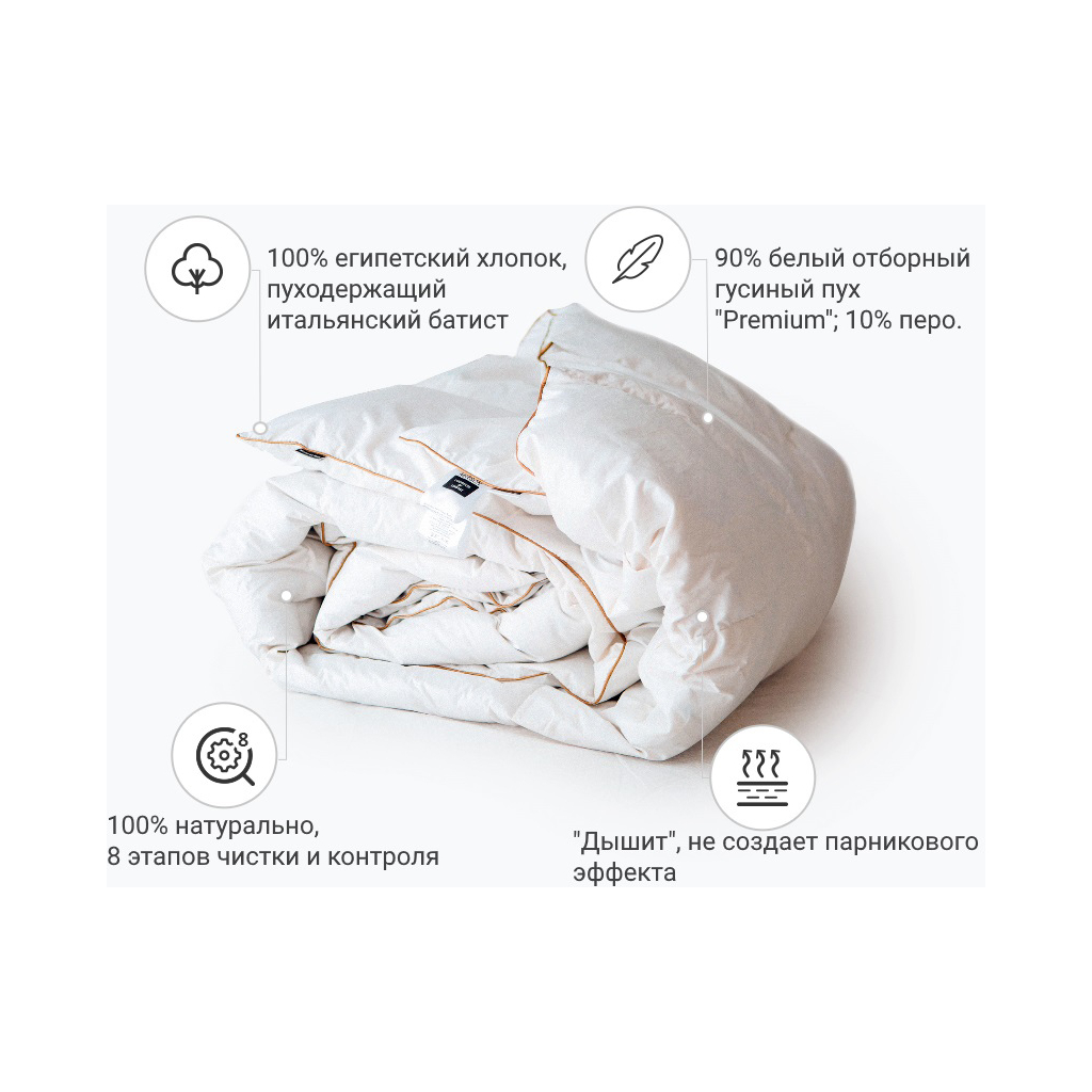 Ковдра MirSon набір пуховий Raffaello White Hand Made Демі №2009 200 x 220 см (2200001769021) - зображення 3