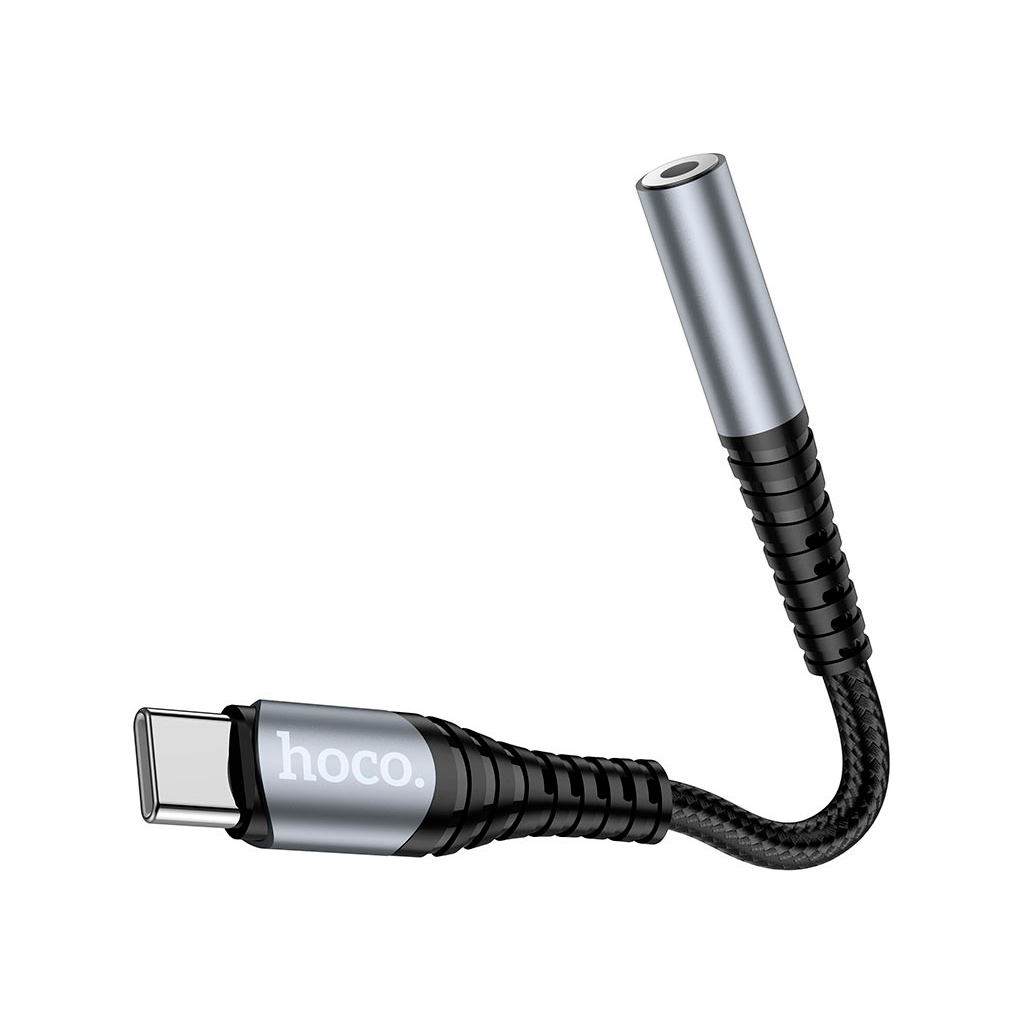 Перехідник USB-C M to 3.5mm F LS33 metal gray HOCO (6931474761163) - зображення 5