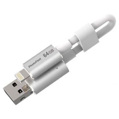 USB флеш накопичувач PhotoFast 64GB Photo Backup Cable White Lightning USB 3.0 (PBCU364GB) - зображення 1