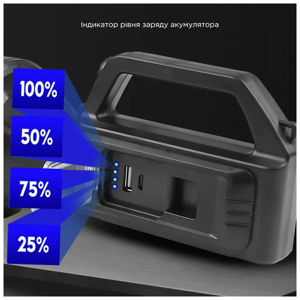 Ліхтар Quantum Tracker 3W LED+COB з функцією Power Bank (QM-FL1063) - зображення 8