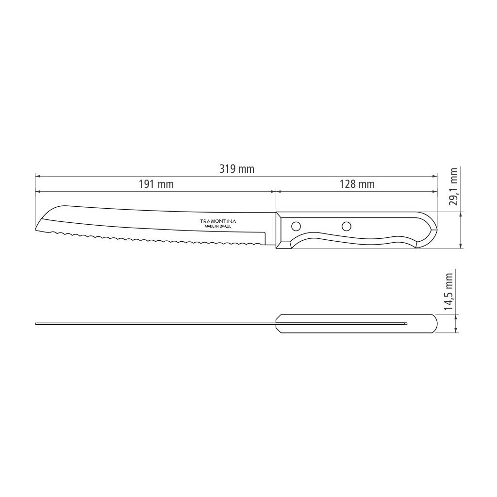 Кухонний ніж Tramontina Dynamic Bread 203 мм (22317/108) - зображення 3