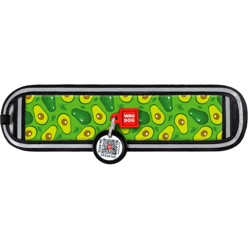 Ергономічні накладки на нашийник WAUDOG Nylon з QR-паспортом Авокадо S-M 15-20 мм (2402-0048) - зображення 2