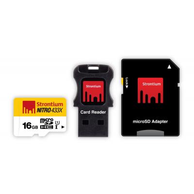 Карта пам'яті Strontium Flash 16GB microSDHC Class 10 USH-I 433X (SRN16GTFU1C) - зображення 1
