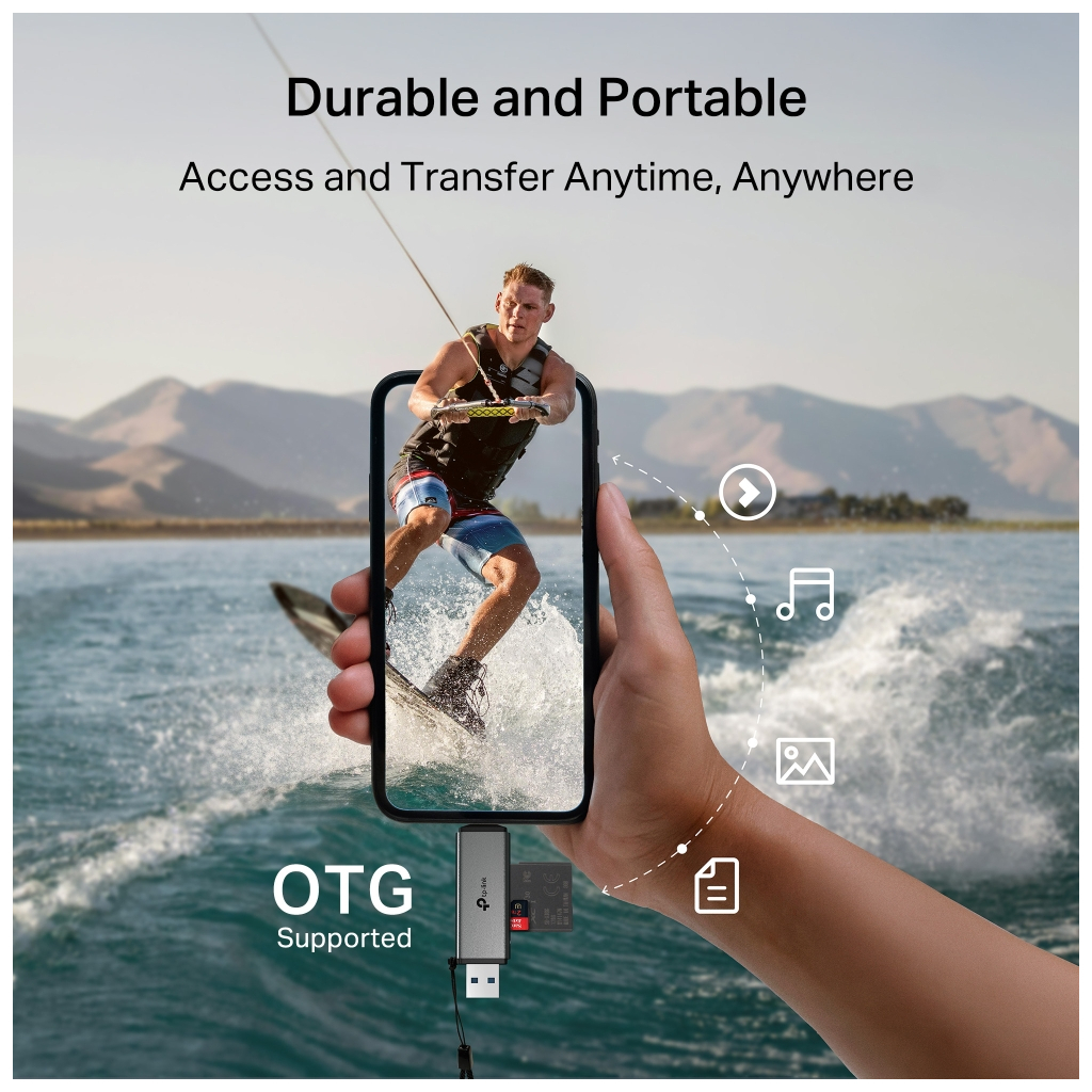 Зчитувач флеш-карт TP-Link USB-C + USB 2.0 SD + TF silver (UA430D) - зображення 8