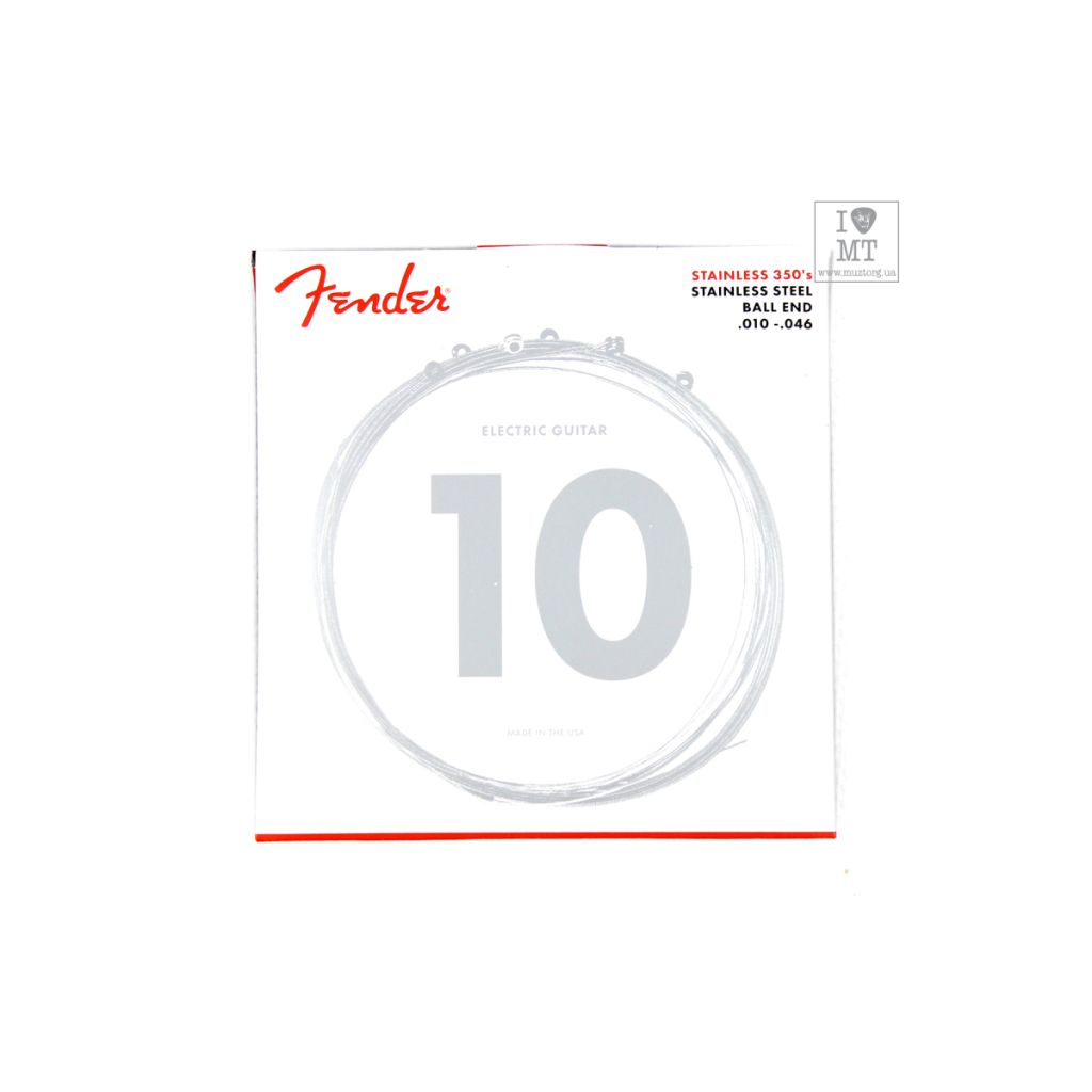 Струни для гітари Fender 350R Stainless Steel Guitar Strings (10-46) (A009896) - зображення 1