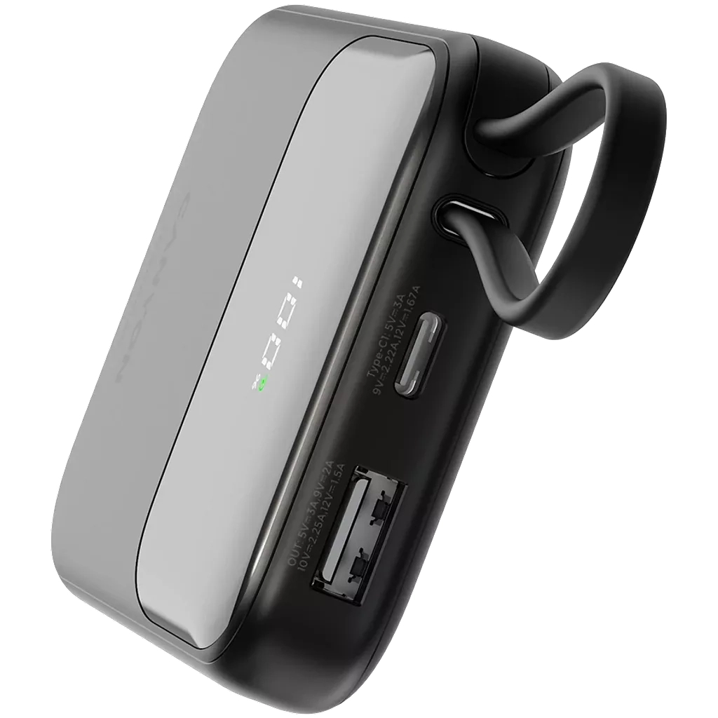 Батарея універсальна Canyon 10000mAh OnPower 101 PD/22.5W built-in cable Black (CNS-CPB101BK) - зображення 6
