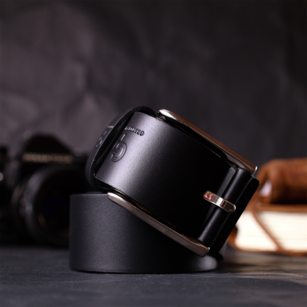 Ремінь Grande Pelle Під джинси з натуральної шкіри Чорний (11685) - зображення 10