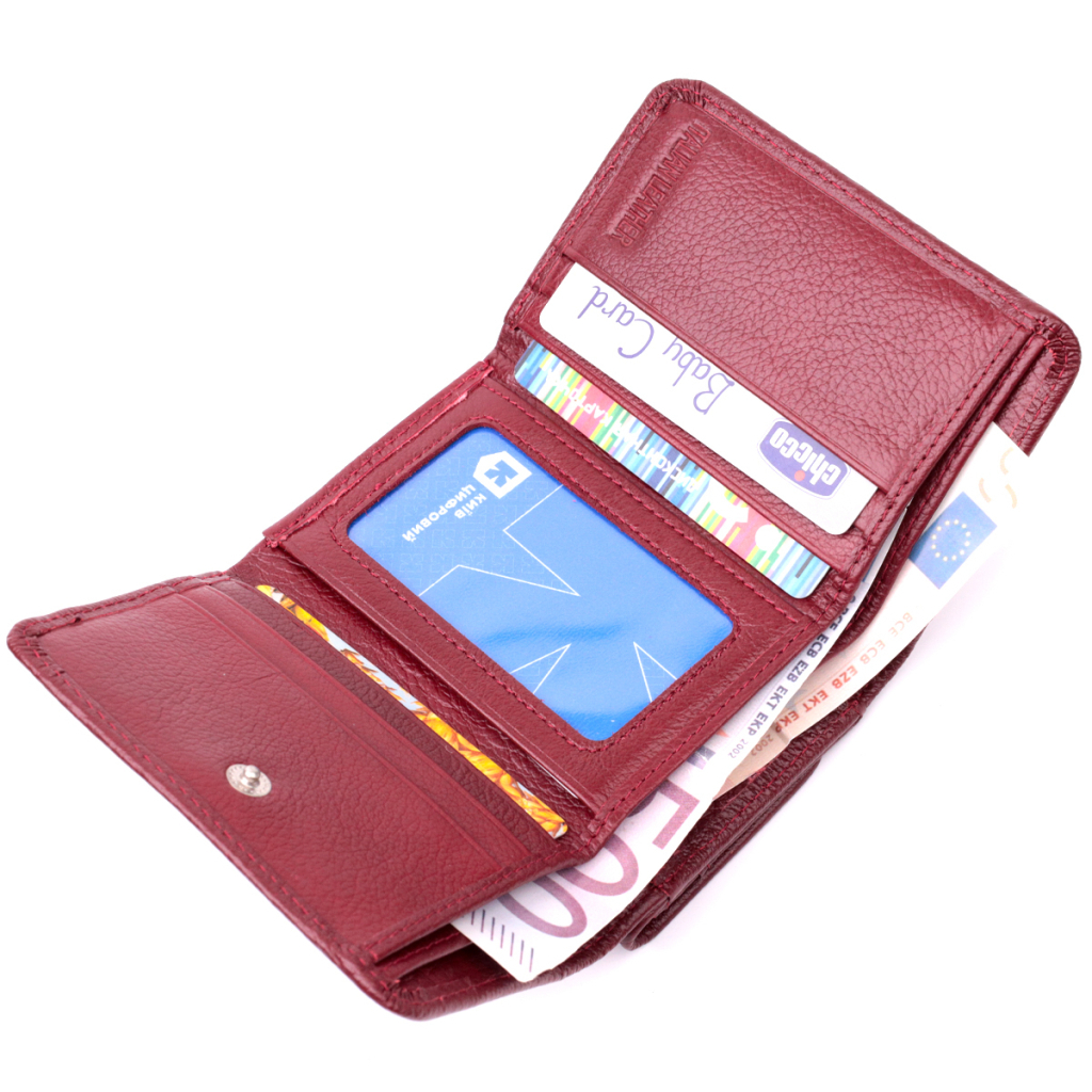 Гаманець ST Leather З натуральної шкіри Бордовий (19479) - зображення 6