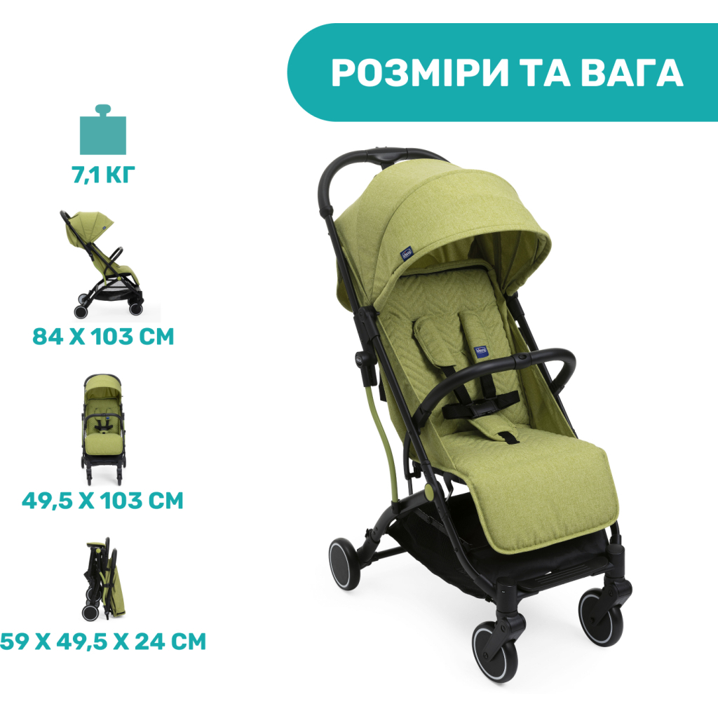 Коляска Chicco Trolley Me Салатова (79865.55) - зображення 3