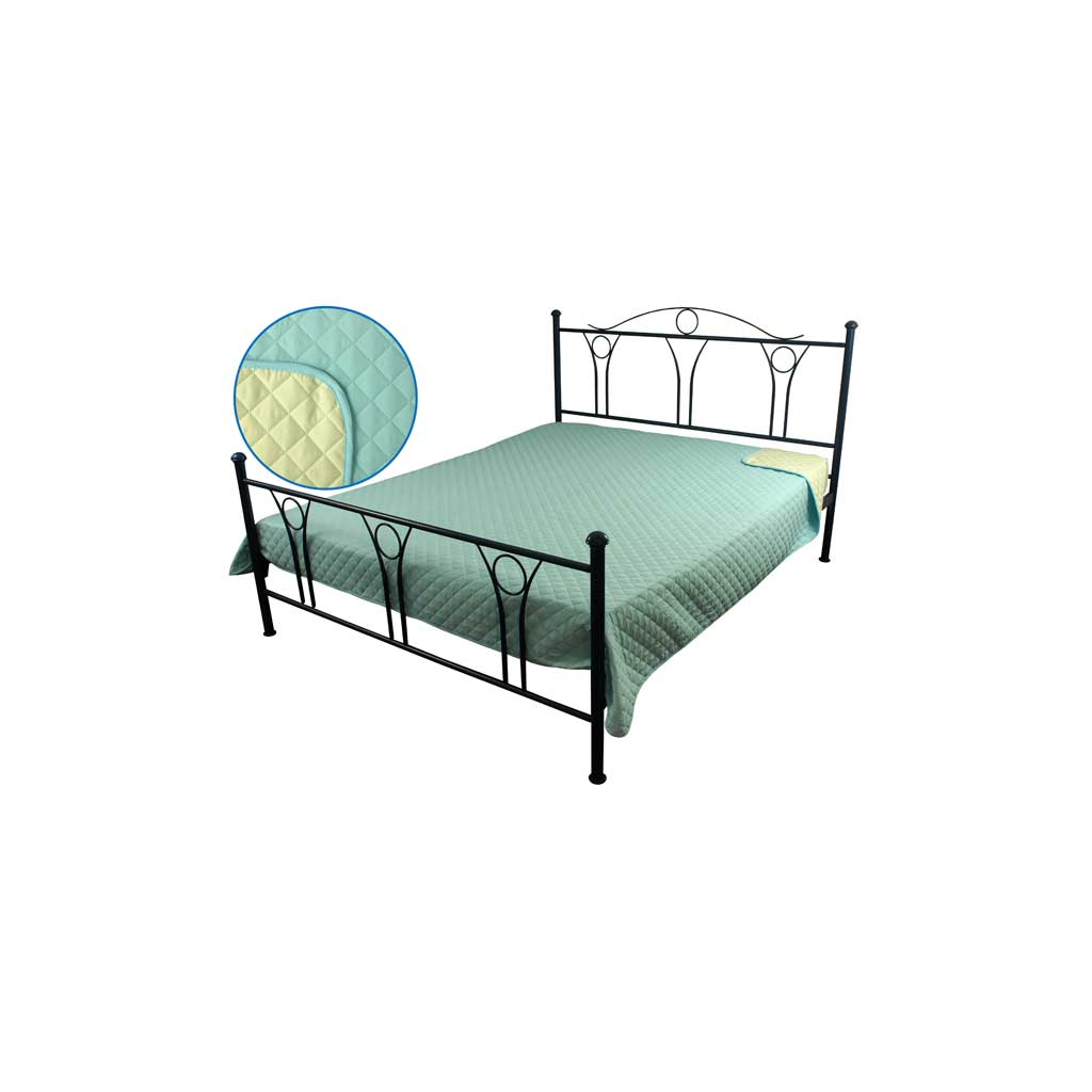 Покривало Руно двостороннє декоративне Ромб молочно-блакитне 212х240 см (329.52У_БМ ромб) - зображення 1