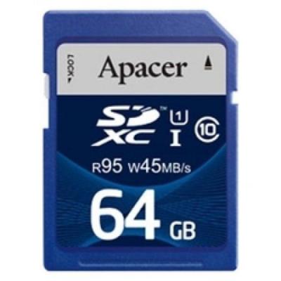 Карта пам'яті Apacer 64GB SDXC UHS-I 95/45 Class10 (AP64GSDXC10U2-R) - зображення 1