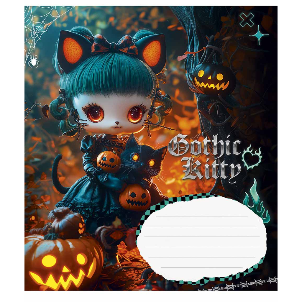 Зошит Школярик Gothic cats 12 аркушів клітинка (012-3531K) - зображення 4