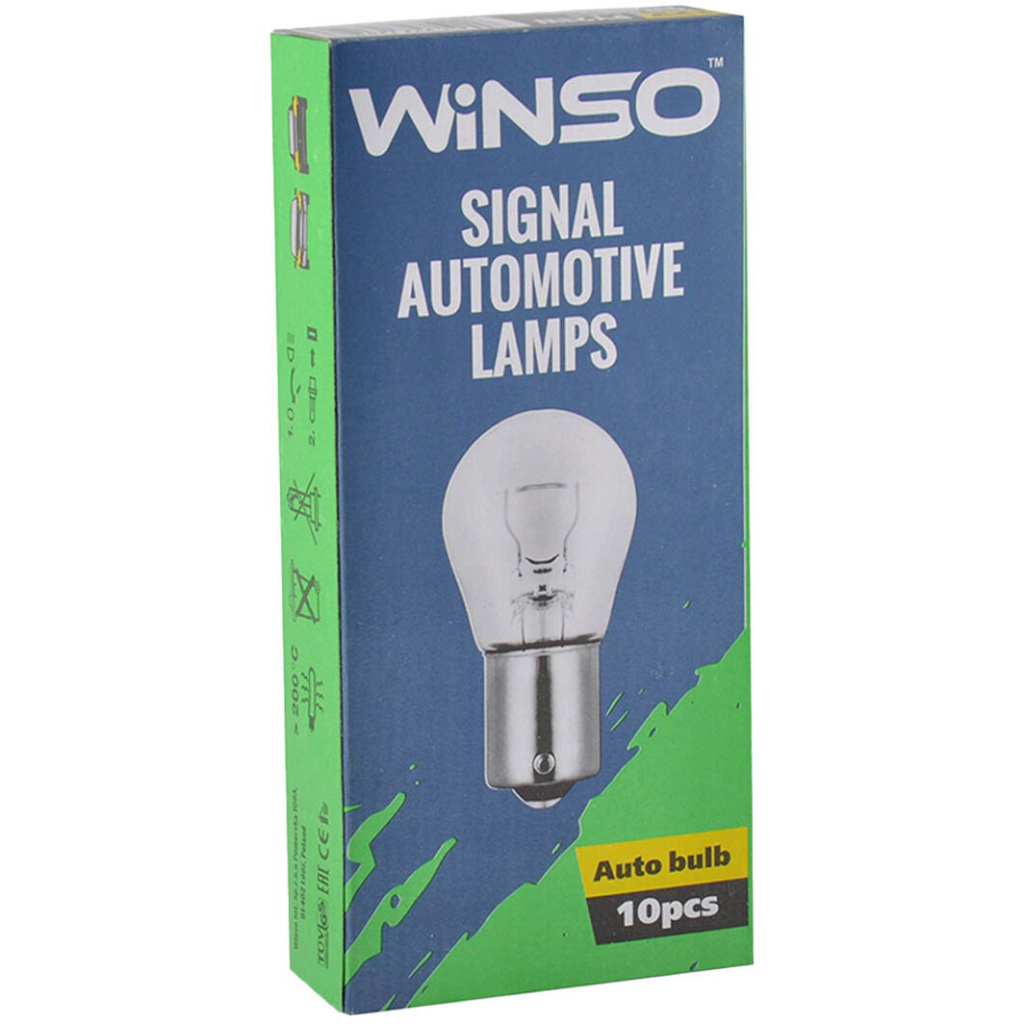 Автолампа WINSO PY21W 21W BA15s Amber (713120) - зображення 2