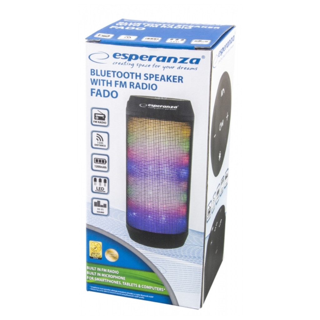 Акустична система Esperanza FM Radio And Led Light Fado Black (EP133K) - зображення 6