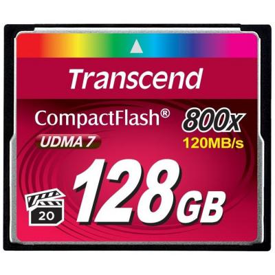 Карта пам'яті Transcend Compact Flash Card 128Gb 800X (TS128GCF800) - зображення 1