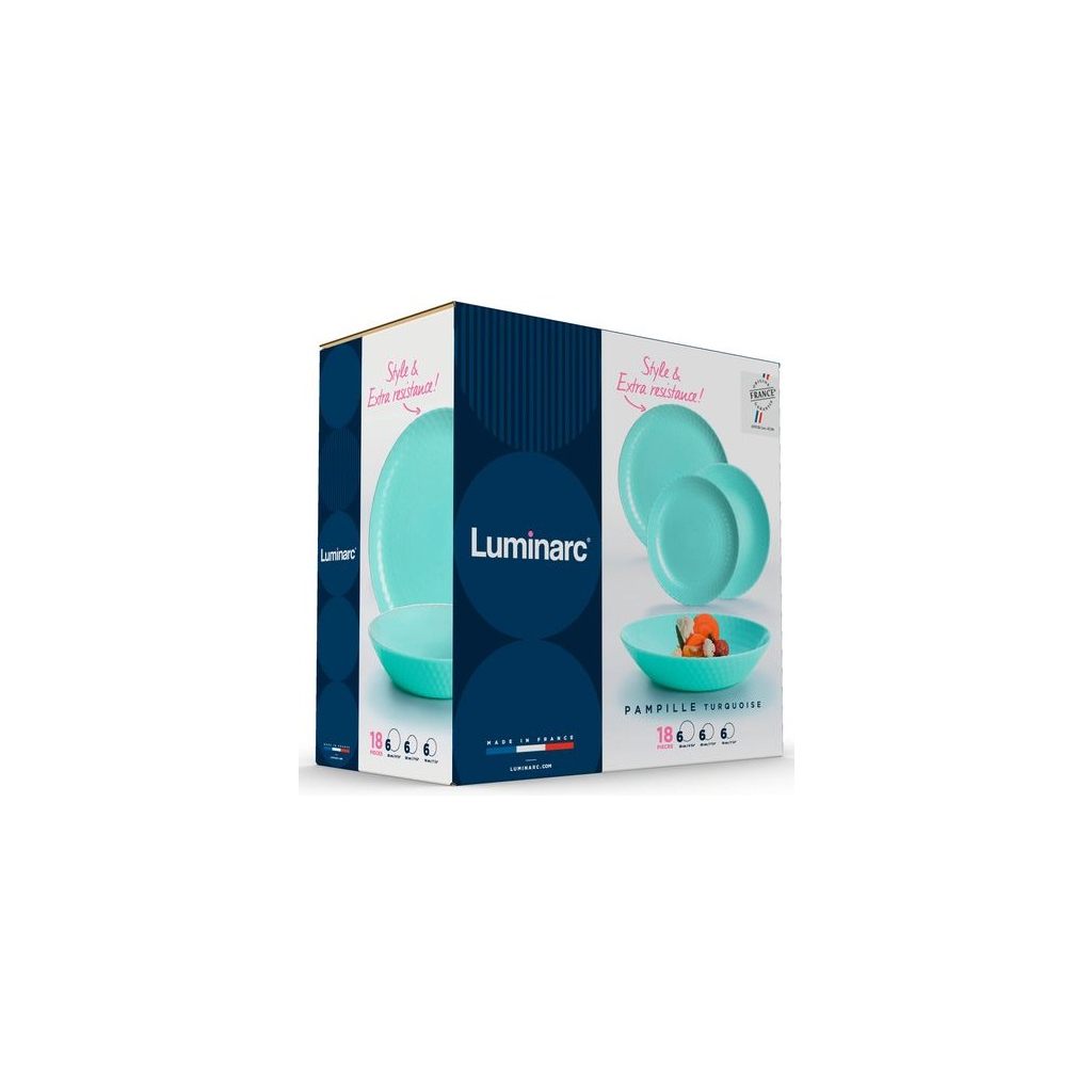 Столовий сервіз Luminarc Pampille Бірюзовий 18 предметів (Q6154) - зображення 4