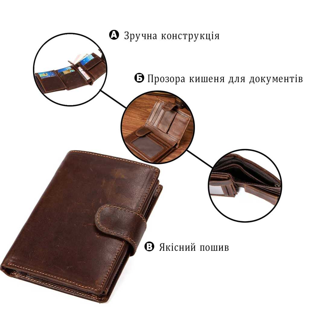 Гаманець Vintage Коричневий (14926) - зображення 4