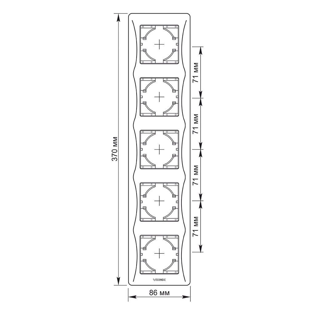 Рамка Videx BINERA біла 5 поста (VF-BNFR5V-W) - изображение 2
