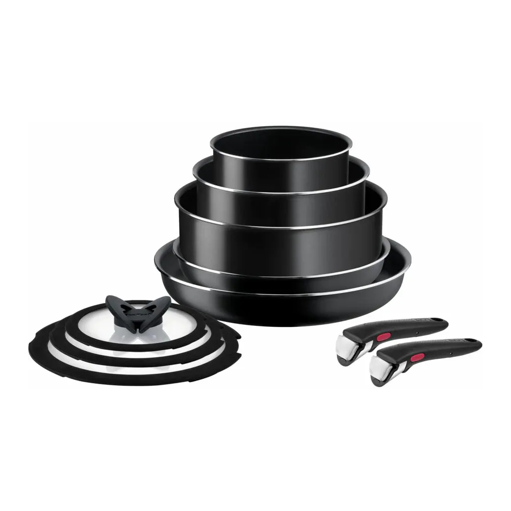 Набір посуду Tefal Ingenio Easy Cook & Clean 10 предметів чорний (L1539053) - зображення 1