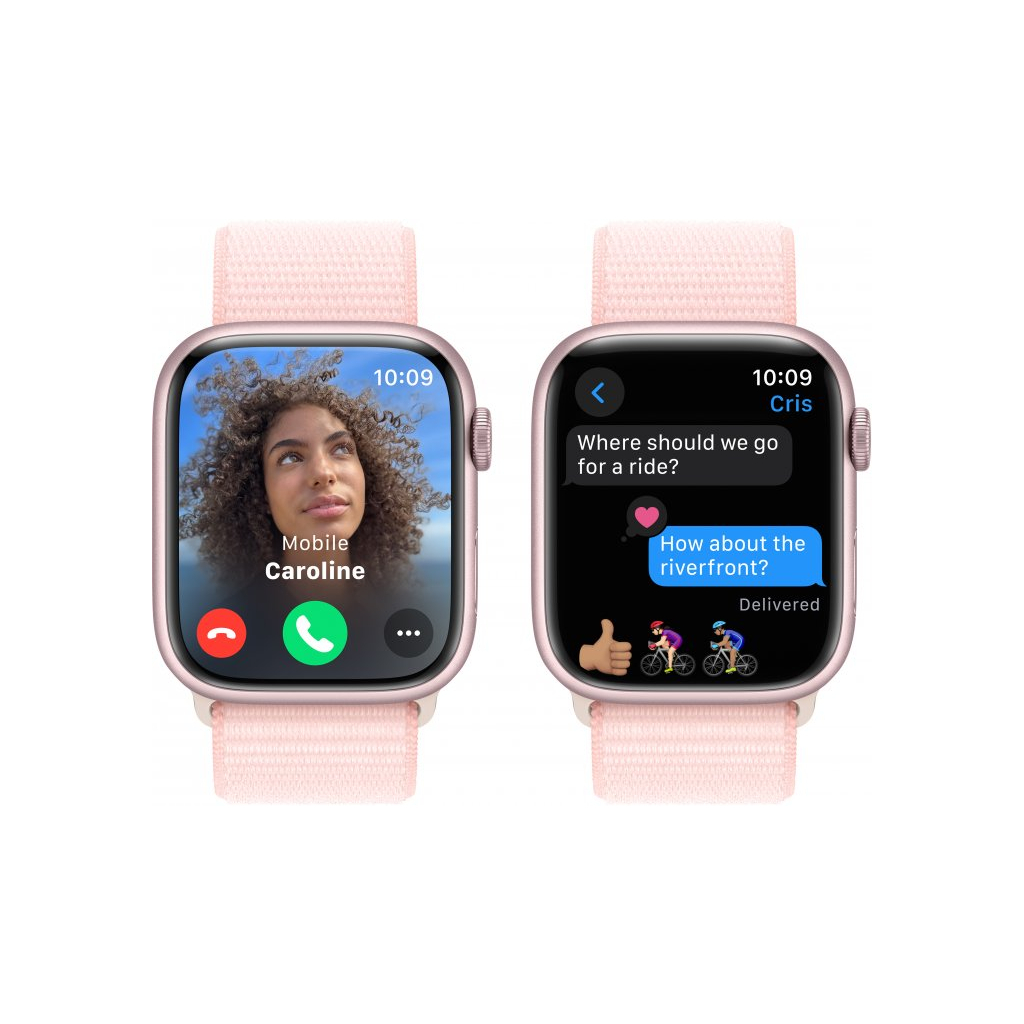Смарт-годинник Apple Watch Series 9 GPS 41mm Pink Aluminium Case with Light Pink Sport Loop (MR953QP/A) - зображення 6