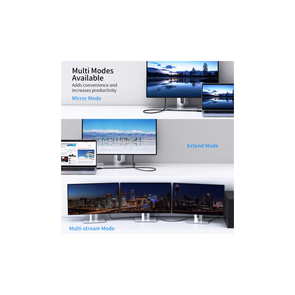 Кабель мультимедійний DisplayPort M to DisplayPort M 2.0m V1.4 8K60Hz Choetech (XDD01-V1-BK) - изображение 6