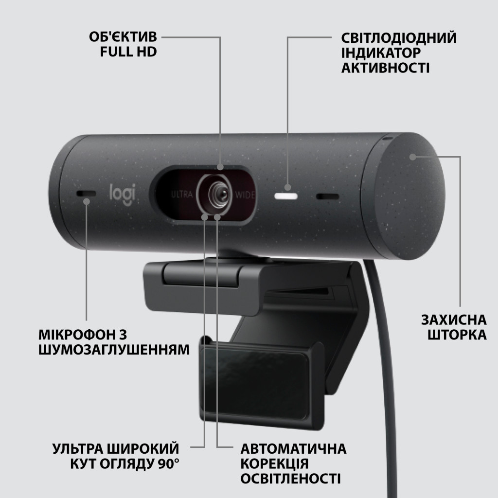 Веб-камера Logitech Brio 505 for Business Graphite (960-001459) - зображення 6
