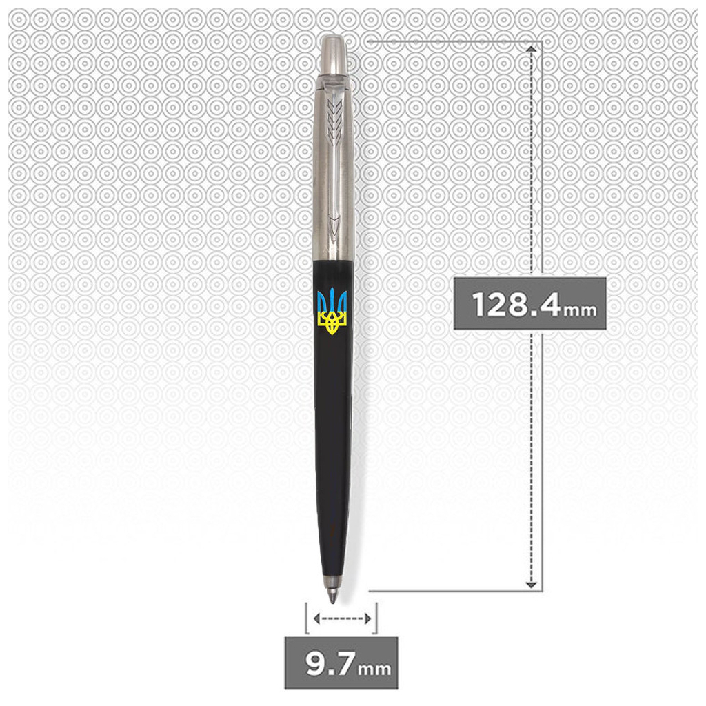 Ручка кулькова Parker JOTTER 17 Originals UKRAINE Black CT BP Тризуб син-жовтий (15632_T0016u) - зображення 3